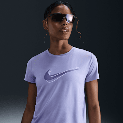 ★ Nike★ One Swoosh Dry Fit Short Sleeve Running Top W Blu Nike One Swoosh Women's Dri-FIT Short-Sleeve Running Top